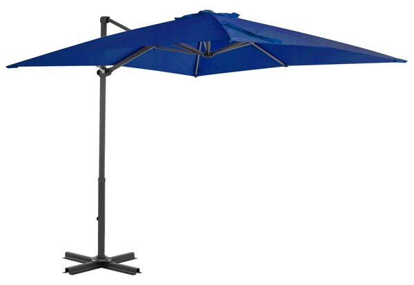 Frihängande parasoll med aluminiumstång azurblå 250x250 cm