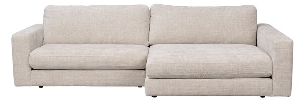 DUNCAN soffa 3-sits schäslong höger ljusgrå