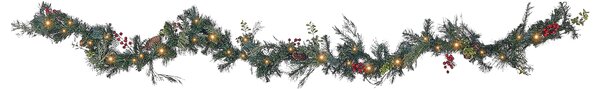 Julgirlang Grönt Syntetmaterial Konstgjord 270 cm Förbelyst med LED-lampor Juldekor Vinter Jul Beliani