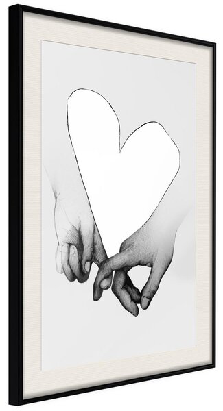 Inramad Poster / Tavla - Couple In Love - 40x60 Svart ram med passepartout