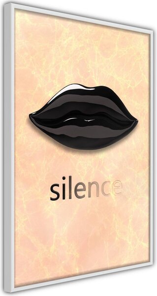 Inramad Poster / Tavla - Silent Lips - 40x60 Vit ram
