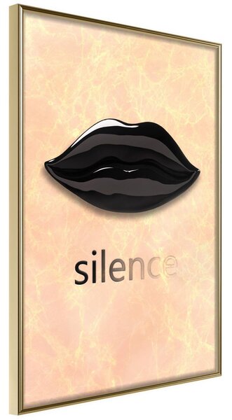Inramad Poster / Tavla - Silent Lips - 20x30 Guldram