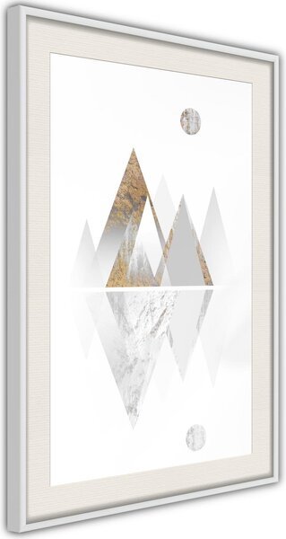 Inramad Poster / Tavla - Sun and Mountains - 40x60 Vit ram med passepartout