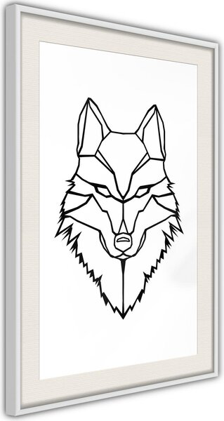 Inramad Poster / Tavla - Wolf Look - 30x45 Vit ram med passepartout