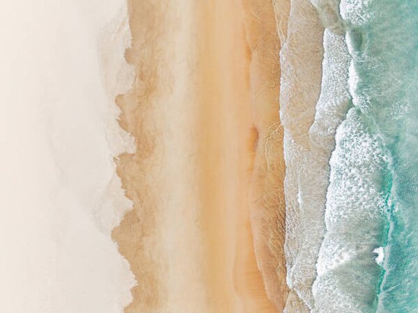 Fotografi Idyllic beach scene photographed from a, Abstract Aerial Art