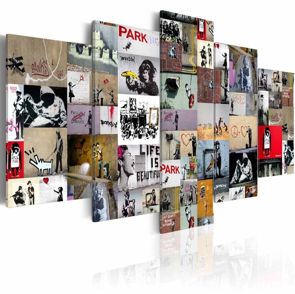 ARTGEIST Art of Collage Banksy IV-bild - flerfärgat tryck, 2 storlekar 200x100