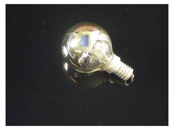 Glödlampa klot E14, 25W toppförspeglad silver