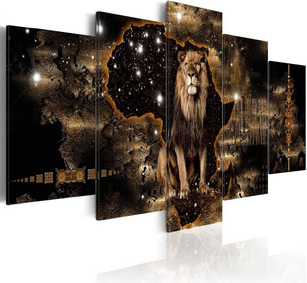 Artgeist bild - Gyllene lejon, på duk, två storlekar 200x100