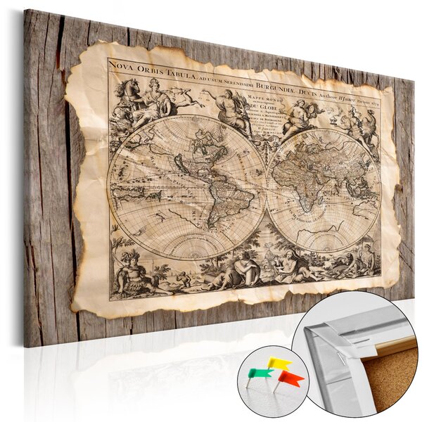 ARTGEIST Map of the Past - Historisk världskarta med latinsk text tryckt på kork - Flera storlekar 60x40