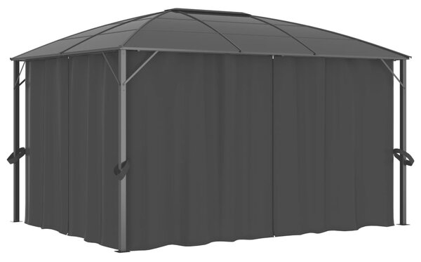 Paviljong med draperi 400x300x265 cm antracit