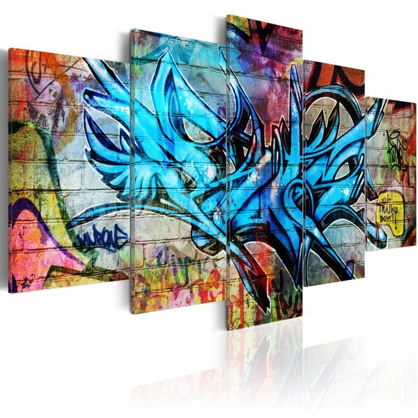 ARTGEIST - Graffiti / stadskonstbild i många nyanser tryckt på duk - Flera storlekar 100x50