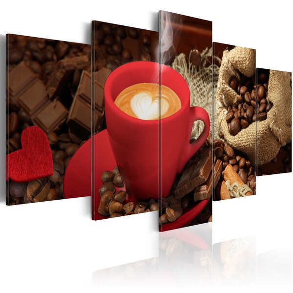 ARTGEIST Love espresso - Bild på espresso med hjärta i skum tryckt på duk - Flera storlekar 200x100