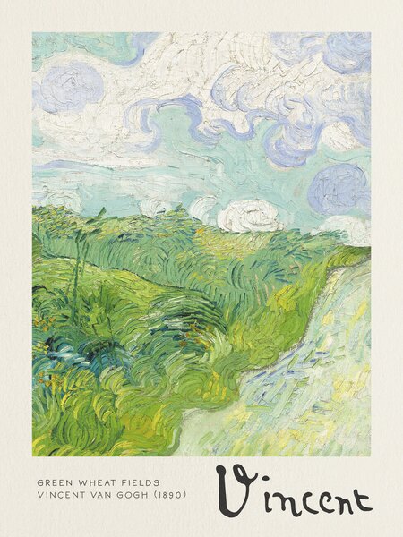 Konsttryck Green Wheat Fields - Vincent van Gogh, (30 x 40 cm)