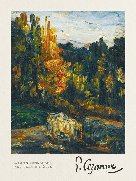 Konsttryck Autumn Landscape - Paul Cézanne, (30 x 40 cm)