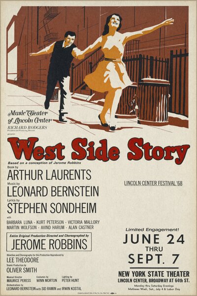 Konsttryck West Side Story, 1968 (Vintage Theatre Production), (26.7 x 40 cm)