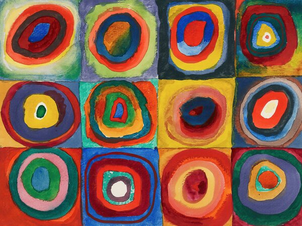 Konsttryck Squares with Concentric Circles / Concentric Rings - Wassily Kandinsky, (40 x 30 cm)