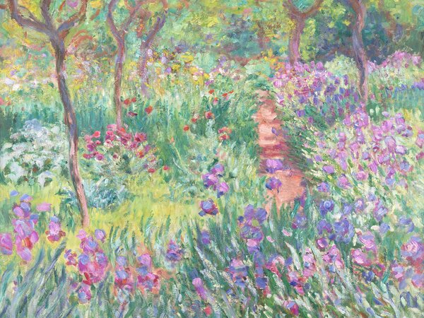 Konsttryck The Garden in Giverny - Claude Monet, (40 x 30 cm)