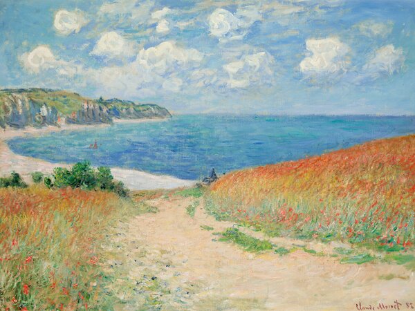 Konsttryck Path in the Wheat Fields at Pourville - Claude Monet, (40 x 30 cm)