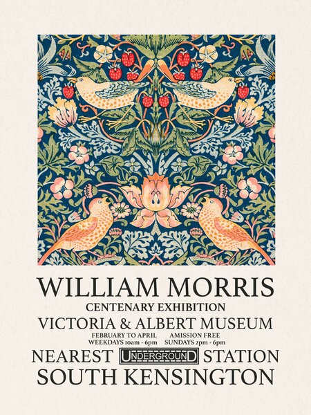 Konsttryck Strawberry Thief (Special Edition) - William Morris, (30 x 40 cm)