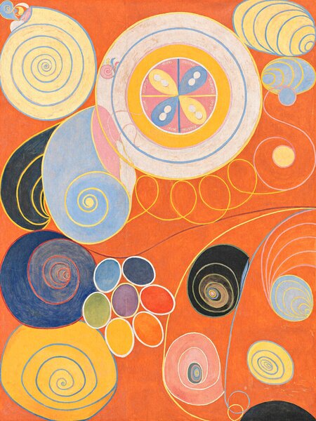 Konsttryck The 10 Largest No.3 (Orange Abstract) - Hilma af Klint, (30 x 40 cm)