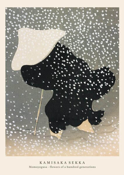 Konsttryck Swirling Snow (Special Edition Japandi Vintage) - Kamisaka Sekka, (30 x 40 cm)