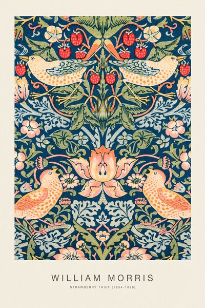 Konsttryck Strawberry Thief (Special Edition Classic Vintage Pattern) - William Morris, (26.7 x 40 cm)
