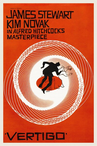 Bildreproduktion Vertigo, Alfred Hitchcock (Vintage Cinema / Retro Movie Theatre Poster / Iconic Film Advert), (26.7 x 40 cm)