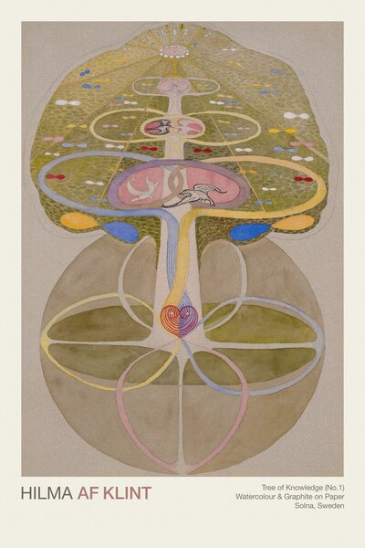 Konsttryck Tree of Knowledge Series (No.1 out of 8) - Hilma af Klint, (26.7 x 40 cm)