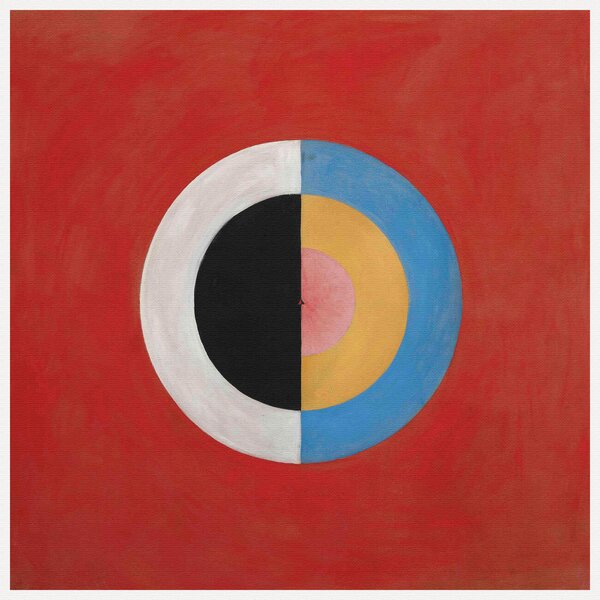 Konsttryck The Swan No.17 (Red, Black, White Abstract) - Hilma af Klint, (40 x 40 cm)