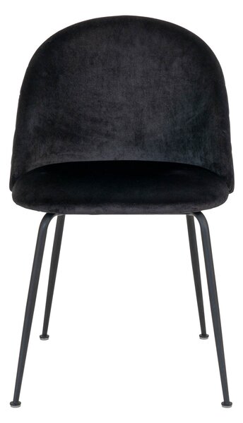 HOUSE NORDIC Geneva matbordsstol - svart velour och svart stål