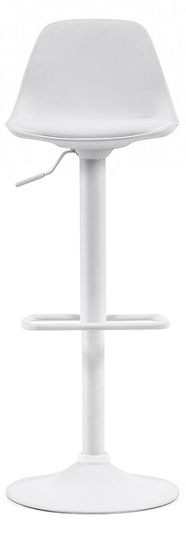 LAFORMA Orlando-T barpall, med ryggstöd och fotstöd - vit polypropen/konstläder/stål