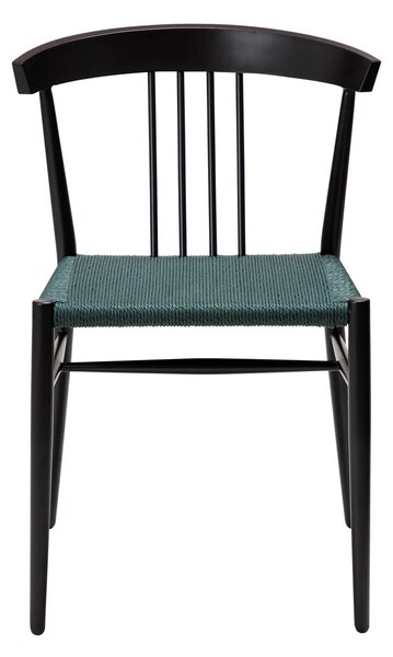DAN-FORM Sava matbordsstol - grönt papperssnöre och svart stål