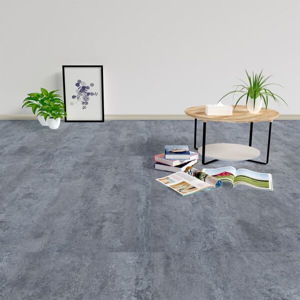 Självhäftande golvplankor 20 st PVC 1,86 m² grå marmor