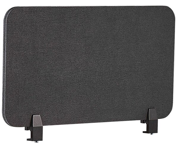 Skrivbordsskärm Avskärmning Mörkgrå PET-tyg 72 x 40 cm Modulära Fästklämmor Hemmakontor Beliani
