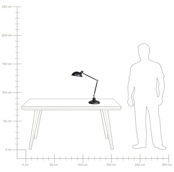 Bordslampa Svart Metall Justerbar Modern Lampskärm Beliani