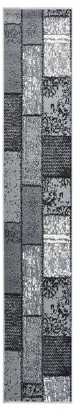 Gångmatta grå BCF med blockmönster 60x500 cm