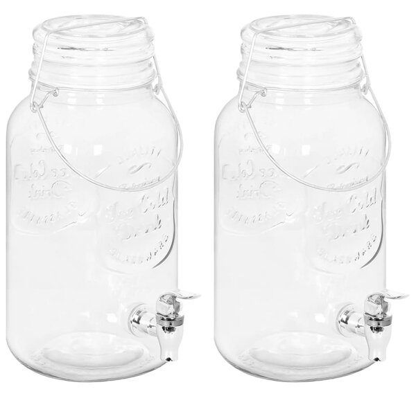Glasbehållare med tappkran 2 st 3800 ml glas