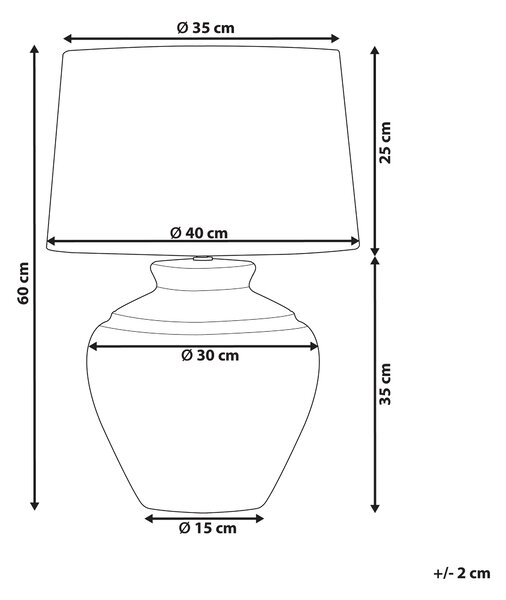 Bordslampa Grädde keramik bas vit trumma tyg skärm hem ljus traditionell design Beliani