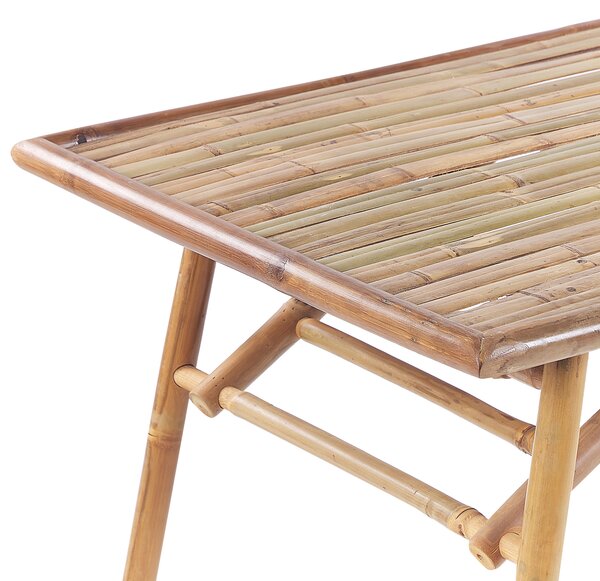 Trädgårdsbord Bambu Ljust Trä 120 x 70 cm Hopfällbart Utomhus Rektangulärt Naturlig Modern Boho Beliani