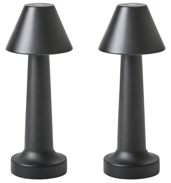 Bordslampor set om 2 Svart Järn Trådlös Belysning med Touchknapp Dimmer Portabla Inomhus Utomhus Belysning Minimalistisk design Beliani