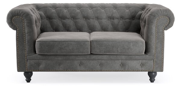 CHESTERFIELD LUX 2-sits Soffa Mörkgrå -