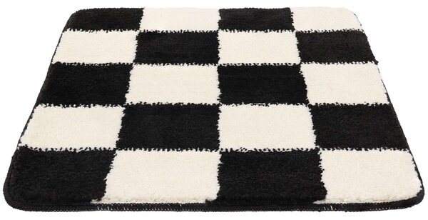 Luca Chess Badrumsmatta - Svart / Off white 50x67