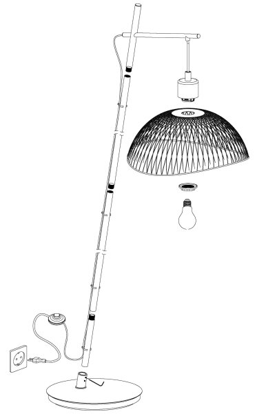 Eglo 43307 - Golvlampa POMPEYA 1xE27/60W/230V