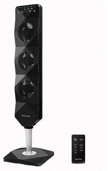 Sencor - Golvfläkt UltraThin 90W/230V svart+ fjärrkontroll