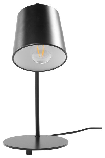 Bordslampa Svart Metall Rund Retro Beliani