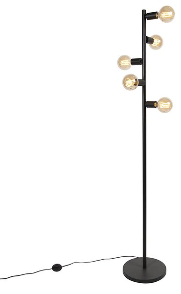 Modern golvlampa svart 5-ljus - Facil