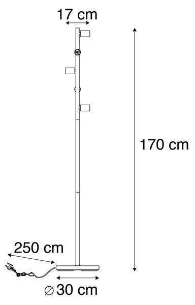 Modern golvlampa svart 5-ljus - Facil