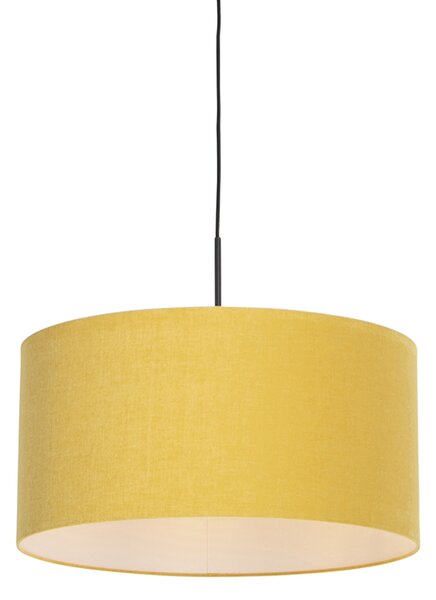 Modern hängande lampa svart med skugga 50 cm gul - Combi 1