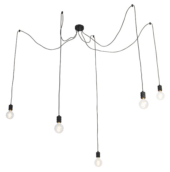 Design hängande lampa svart 5-ljus - Cavalux