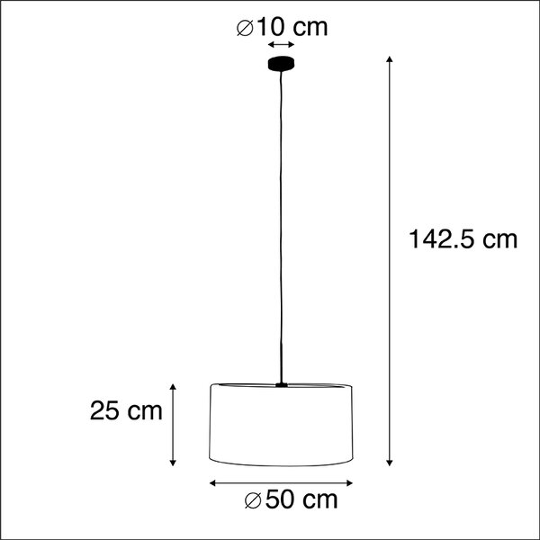 Botanisk hängande lampa vit med bladskärm 50cm - Combi 1